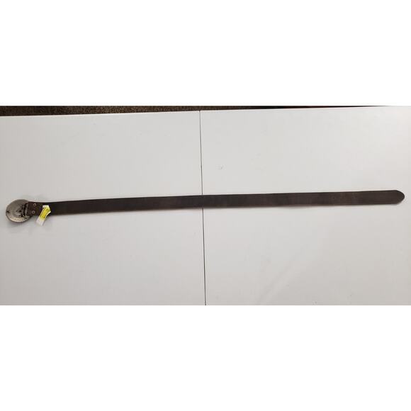 Fossil Brown Embossed Tooled Leather Western Belt Womens Medium Boho - Picture 8 of 8